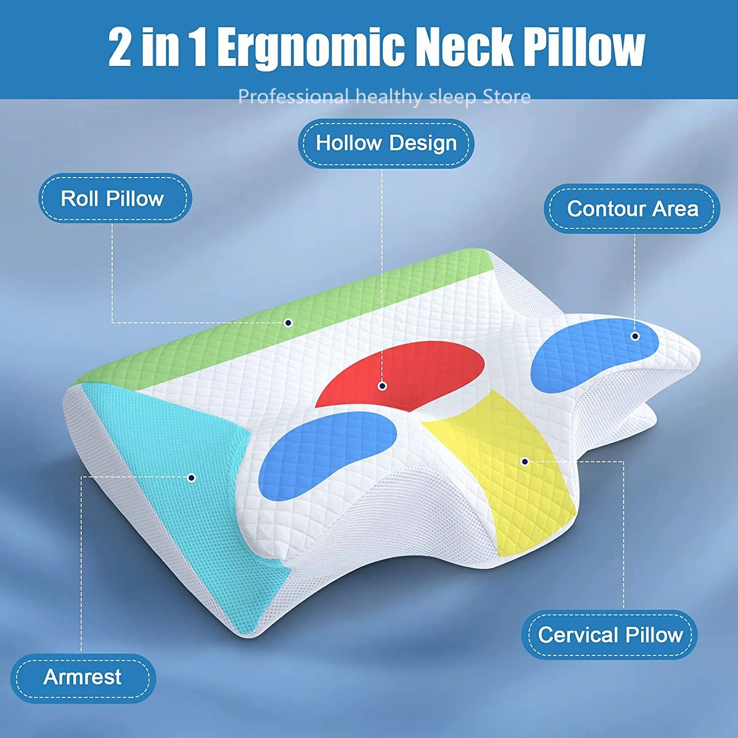 Ergonomically Relaxing Support Sleeping Bed Pillow