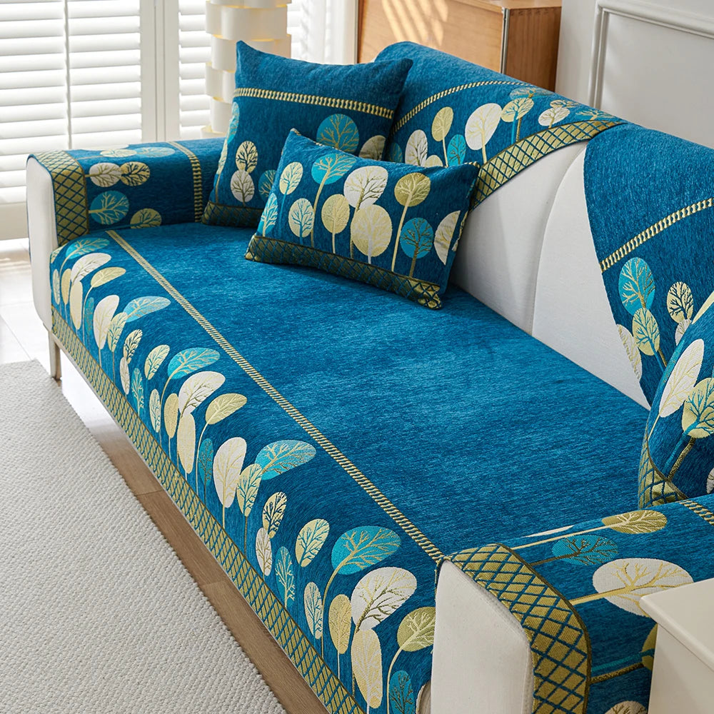 Chenille Boho Jacquard Non Slip Sofa Couch Cover