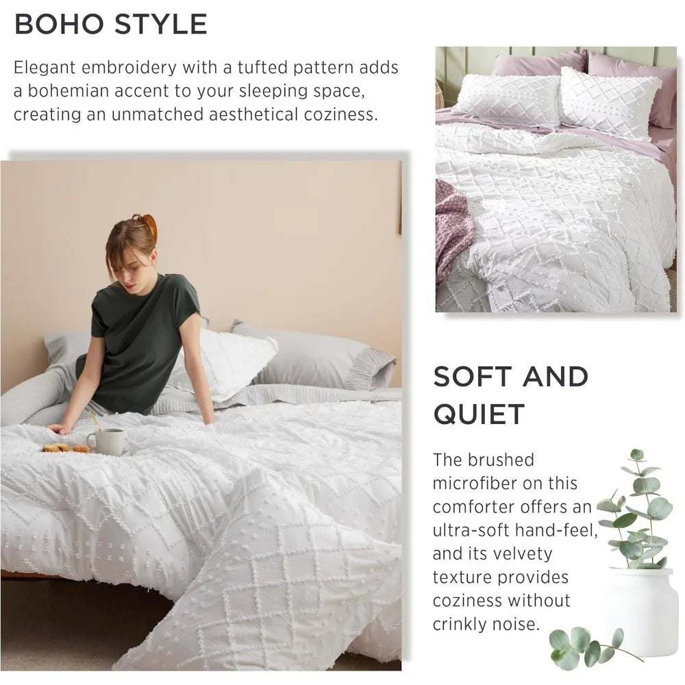 Shabby Chic Fluffy Boho Bedding Comforter Set