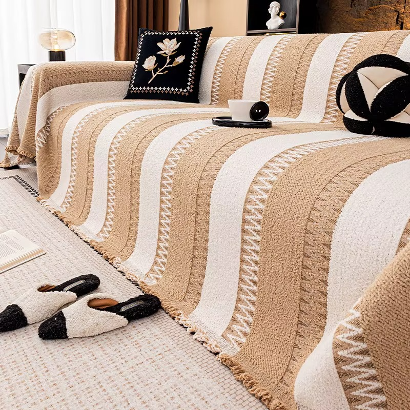 Elegant Anti-Slip Geometric Chenille Bohemian Sofa Couch Cover