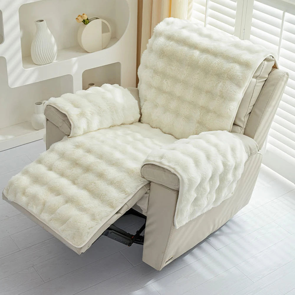 Non-Slip Plush Rabbit Slipcover Lazy Boy Chair Recliner Cover