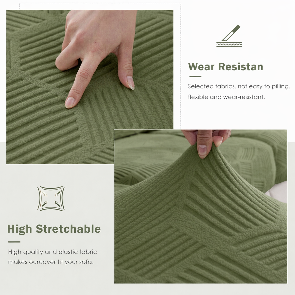 Anti Slip Cushion L Shaped Geometric Sectional Sofa Couch Cover