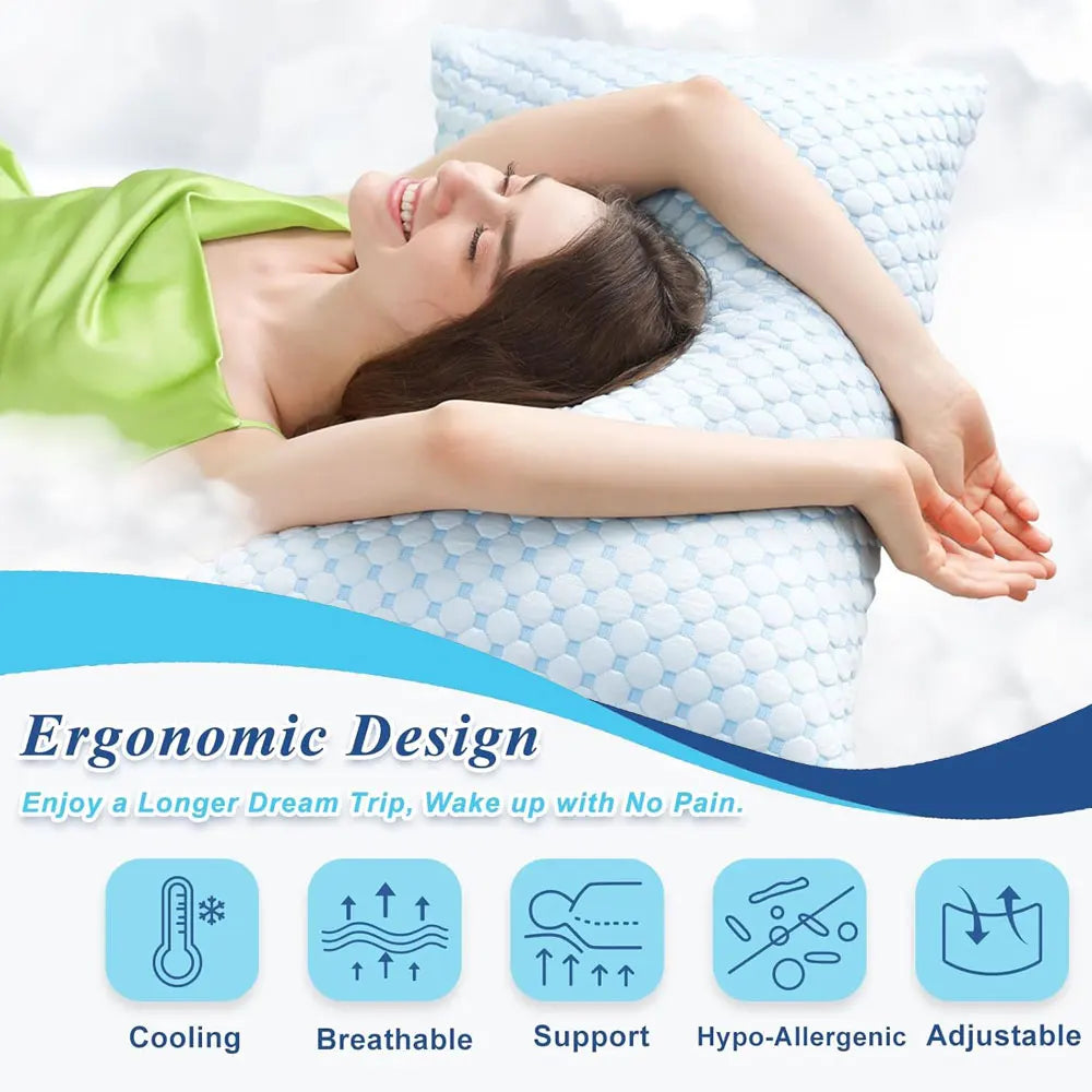 Cooling Shredded Bed Sleeping Pillows