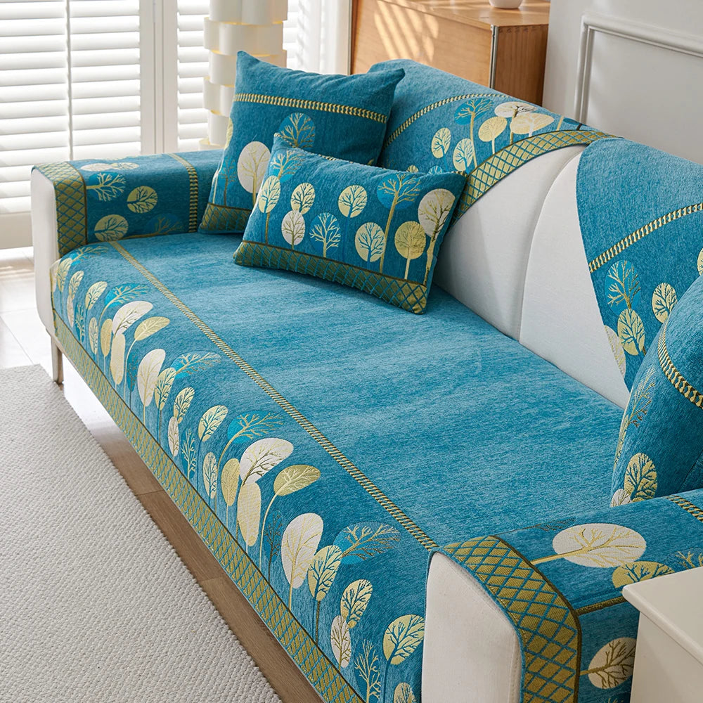 Chenille Boho Jacquard Non Slip Sofa Couch Cover