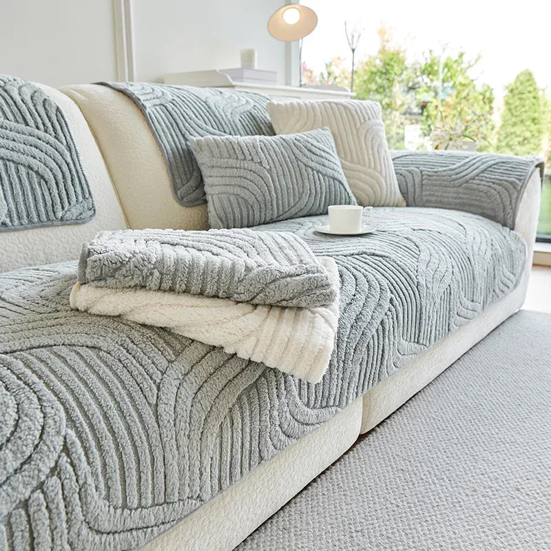 Cozy Fuzzy Boho Non Slip Couch Sofa Cover