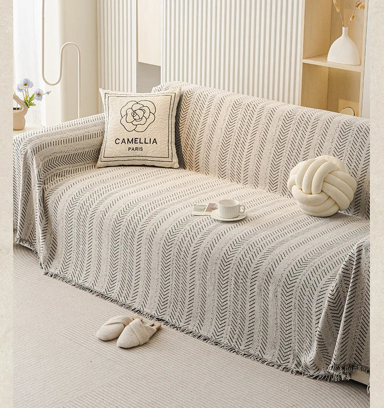Chenille Tassels Anti-Slip Sofa Couch Cover