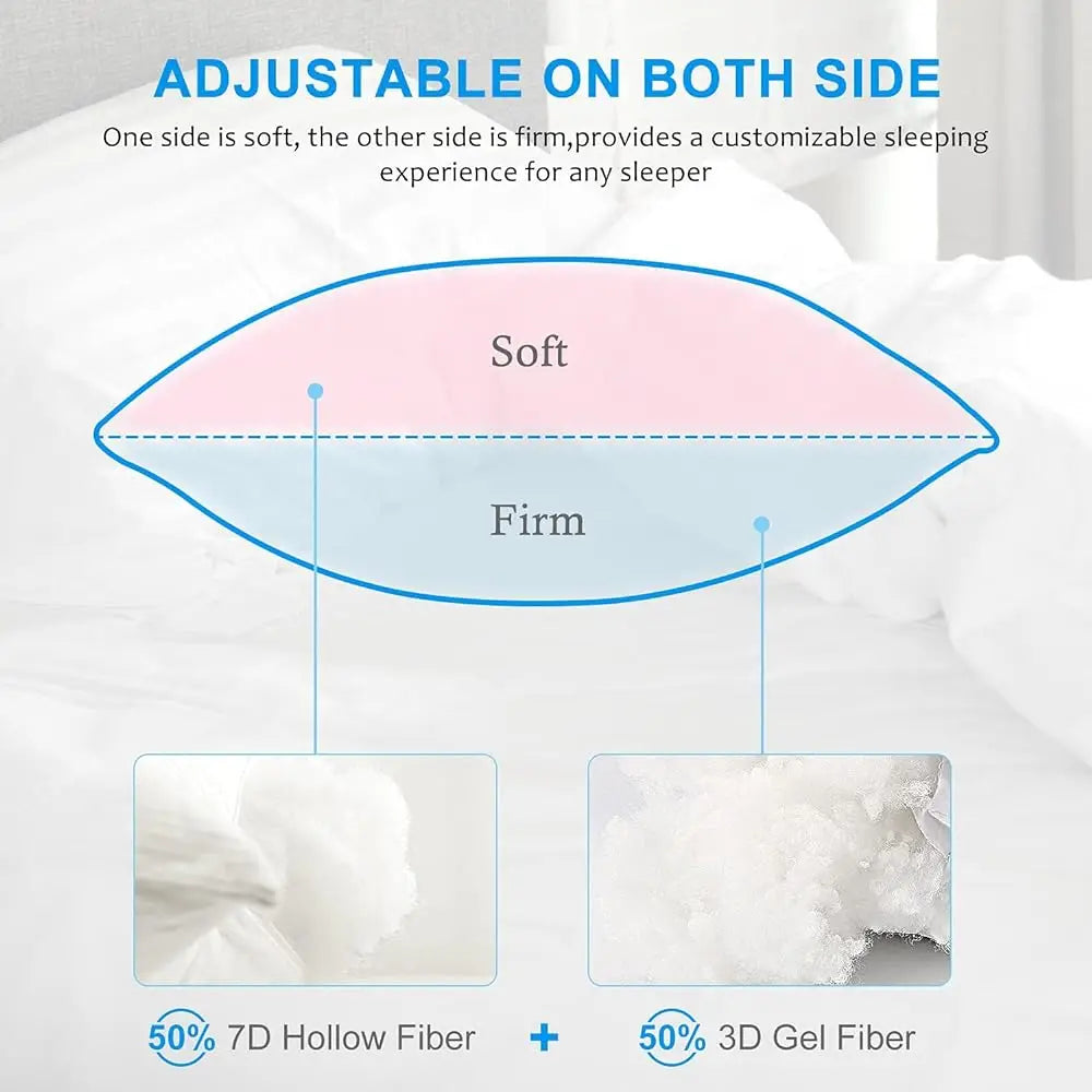 2 Cooling Stripe Bed Sleeping Pillows