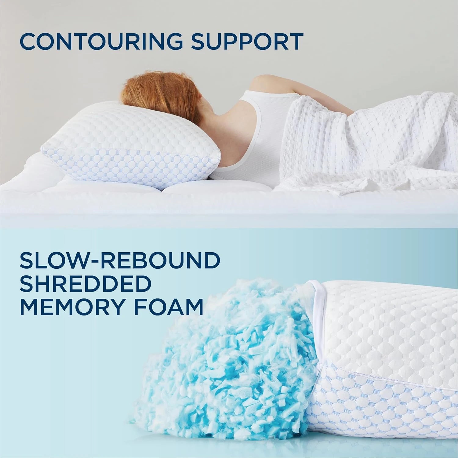 Cooling Shredded Bed Sleeping Pillows