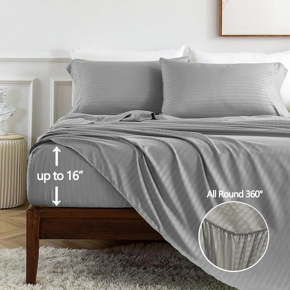 Stripe Line Fitted Bedding Sheet Set