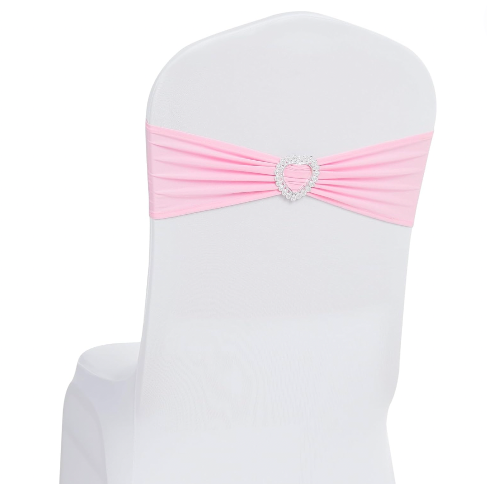 10 Spandex Chair Sashes Bows Cover Band