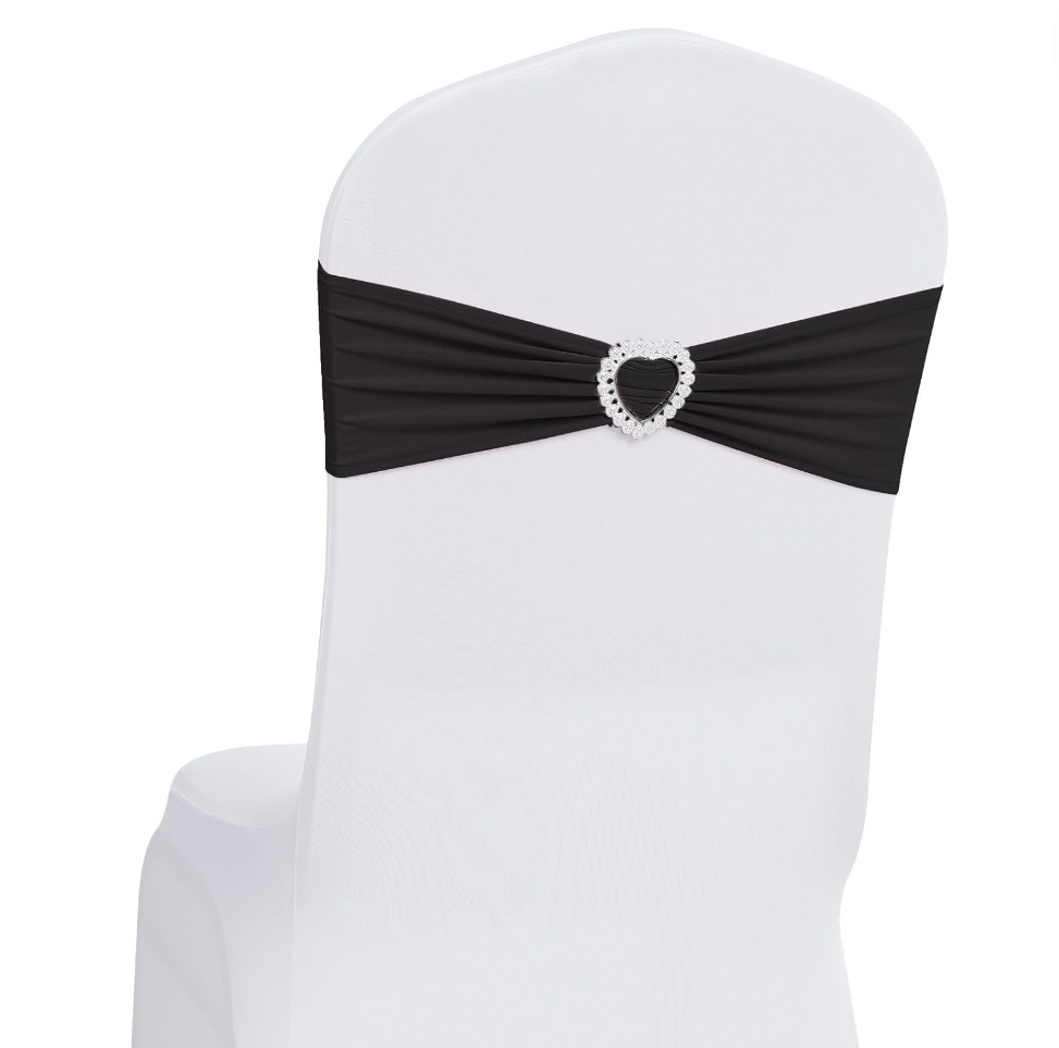 10 Spandex Chair Sashes Bows Cover Band