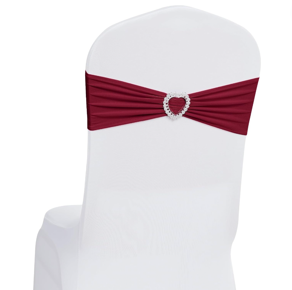10 Spandex Chair Sashes Bows Cover Band