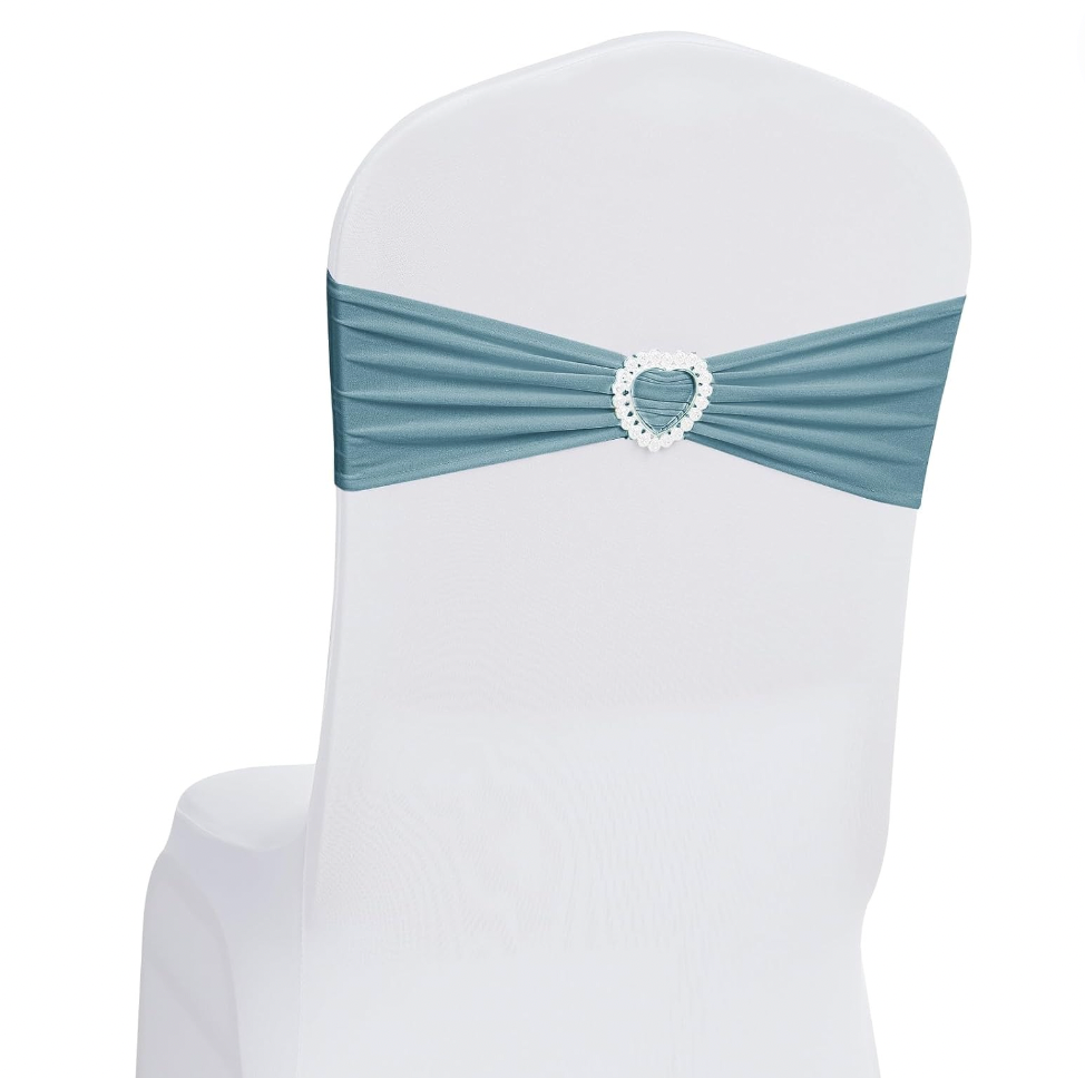 10 Spandex Chair Sashes Bows Cover Band