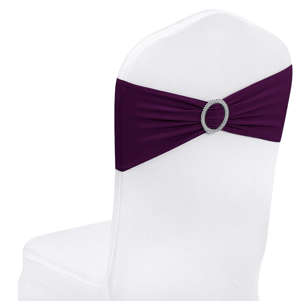 25 Spandex Chair Sashes Bows Cover Band