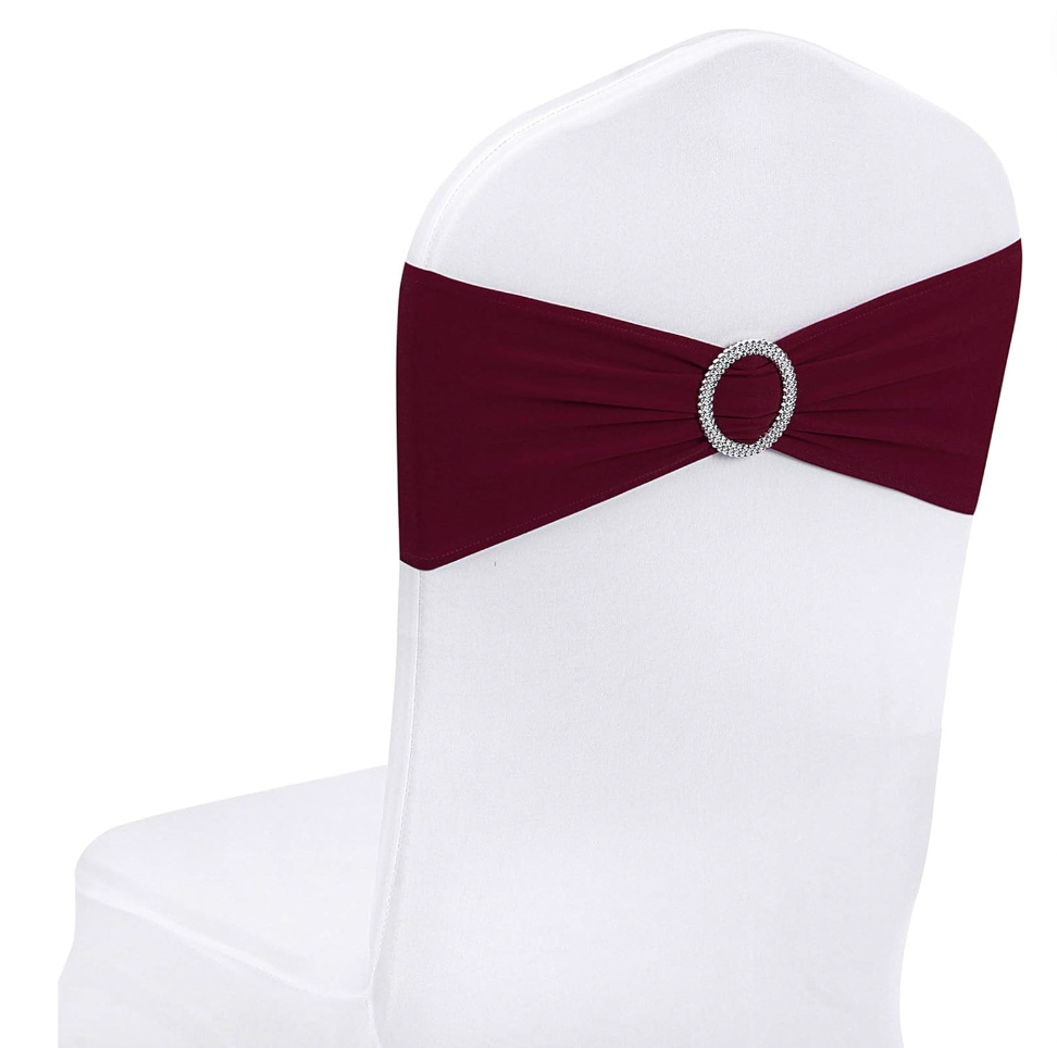 25 Spandex Chair Sashes Bows Cover Band