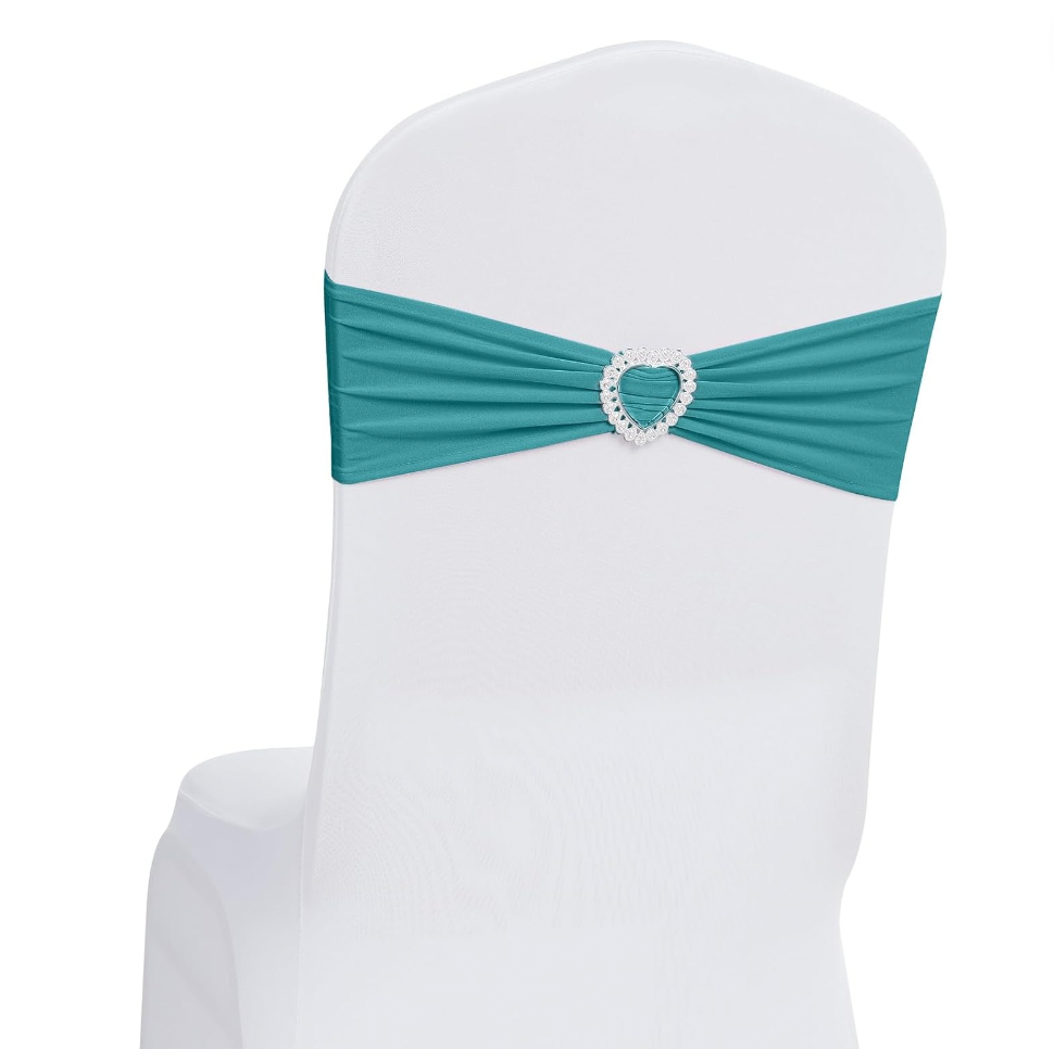 10 Spandex Chair Sashes Bows Cover Band