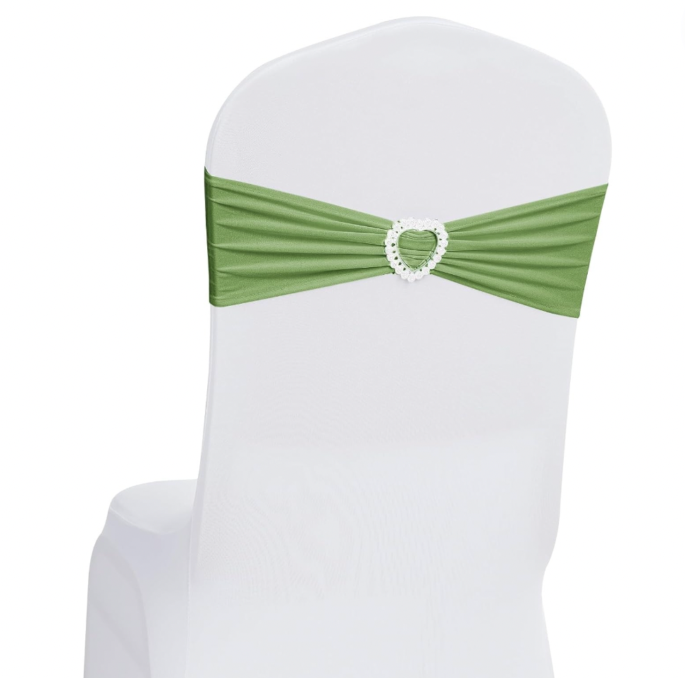 10 Spandex Chair Sashes Bows Cover Band