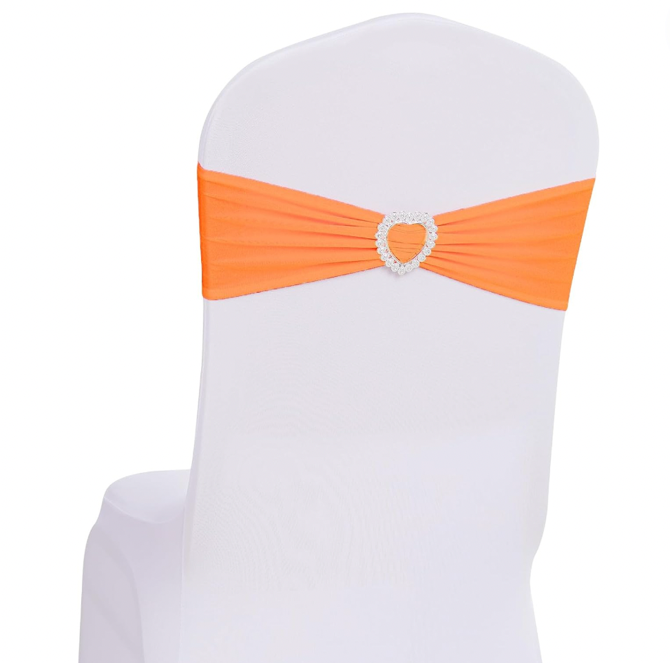 10 Spandex Chair Sashes Bows Cover Band
