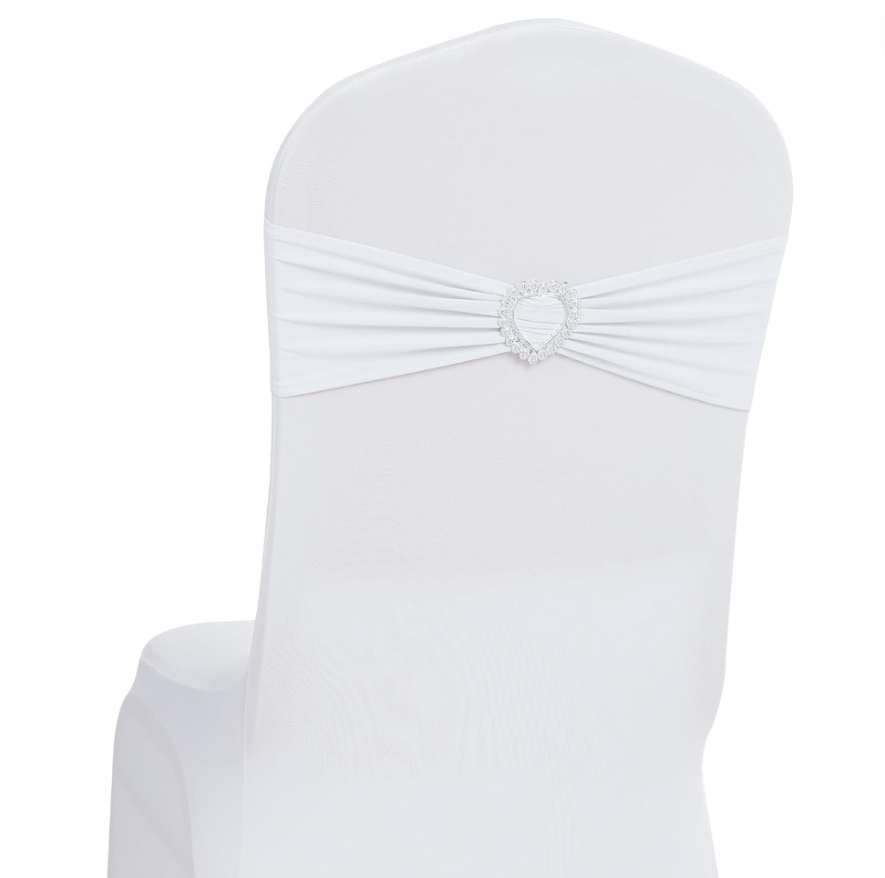 10 Spandex Chair Sashes Bows Cover Band