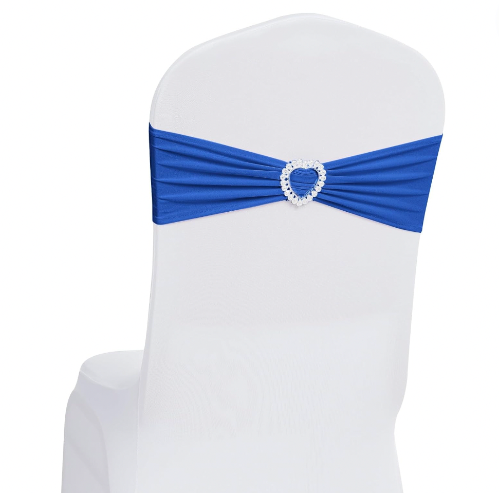 10 Spandex Chair Sashes Bows Cover Band