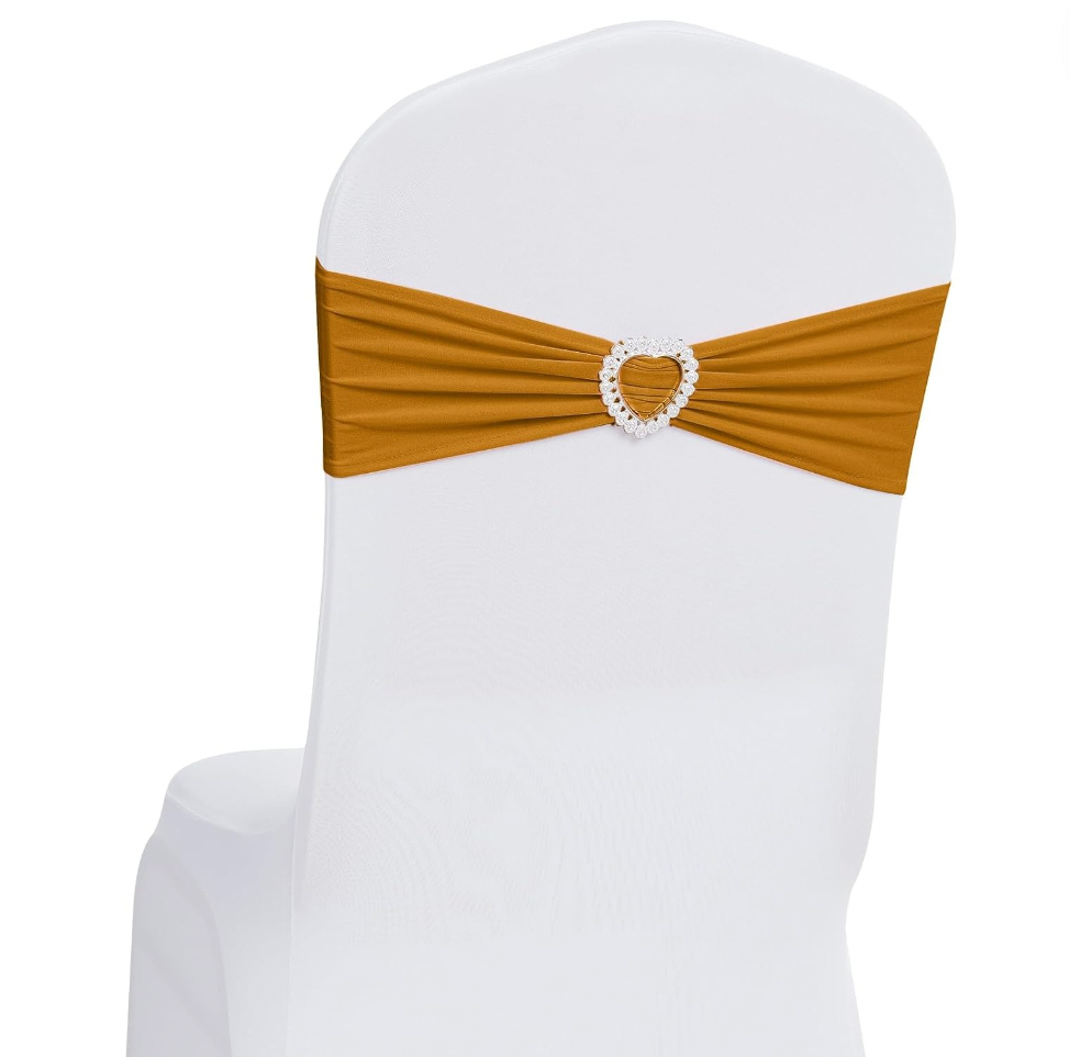 10 Spandex Chair Sashes Bows Cover Band