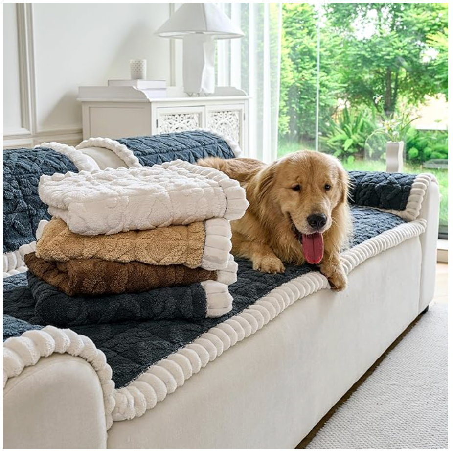 Non Slip Fuzzy Dog Pet Bed Mat Couch Sofa Cover