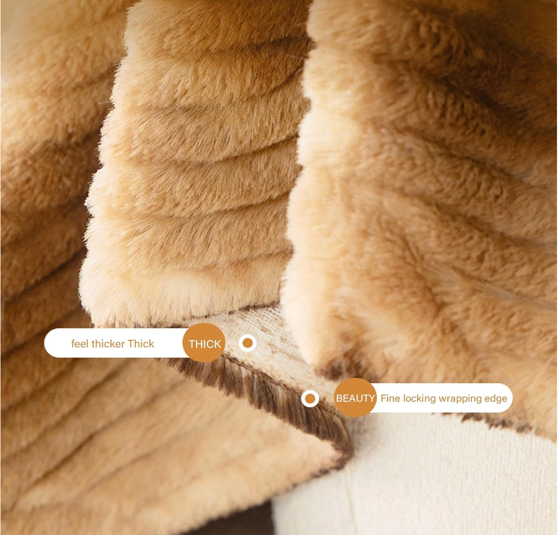 Casual Fuzzy Geometric Plush Sofa Couch Cover