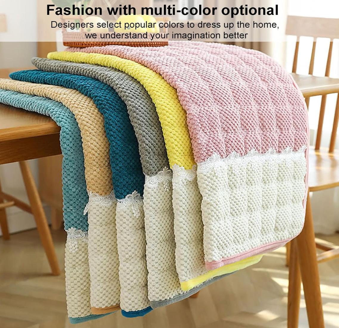 Non-Slip Quilted Lace Plush Sofa Couch Cover