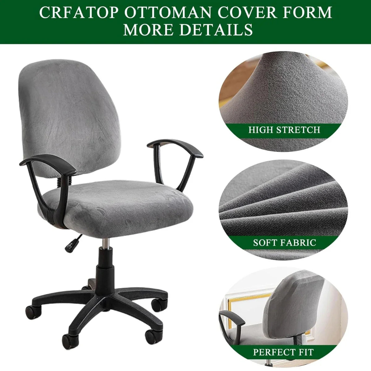 Velvet Slipcover Office Chair Cover