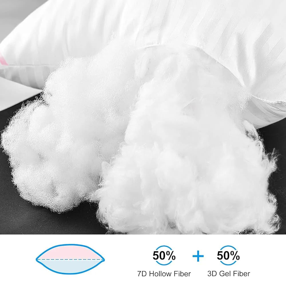 2 Cooling Stripe Bed Sleeping Pillows