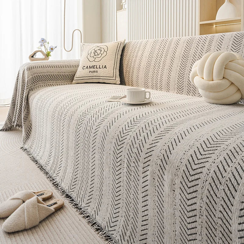 Chenille Tassels Anti-Slip Sofa Couch Cover