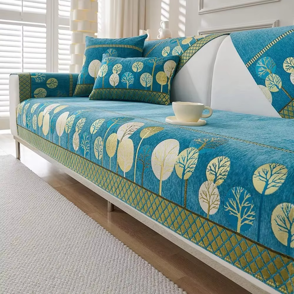 Chenille Boho Jacquard Non Slip Sofa Couch Cover