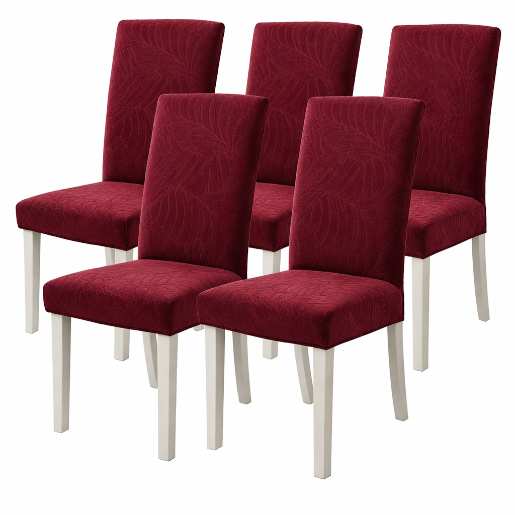 Jacquard Slipcover Leaf Chair Seat Cover