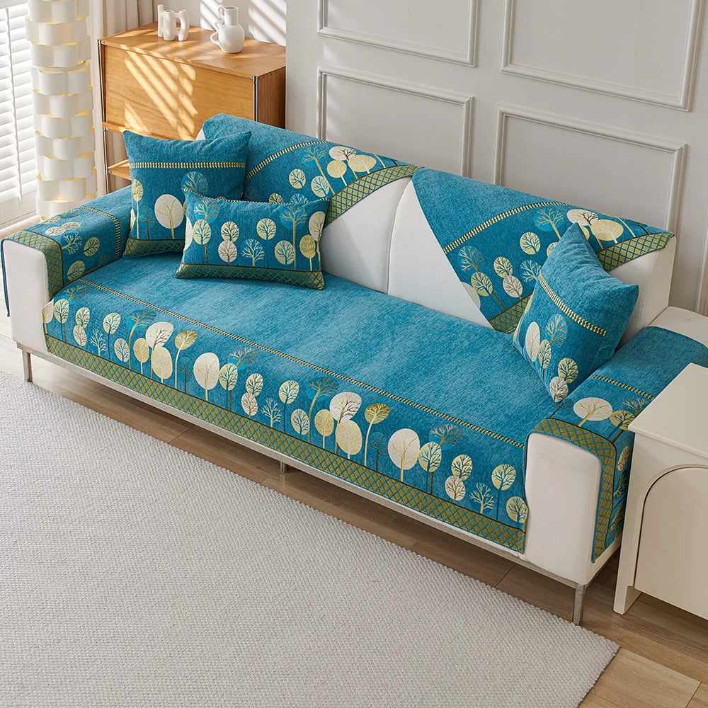 Chenille Boho Jacquard Non Slip Sofa Couch Cover