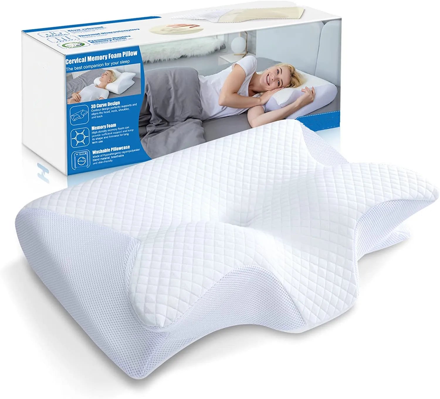 Ergonomically Relaxing Support Sleeping Bed Pillow