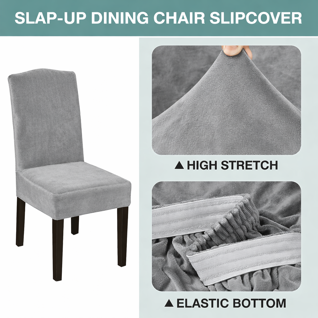 Velvet Slipcover Chair Seat Cover