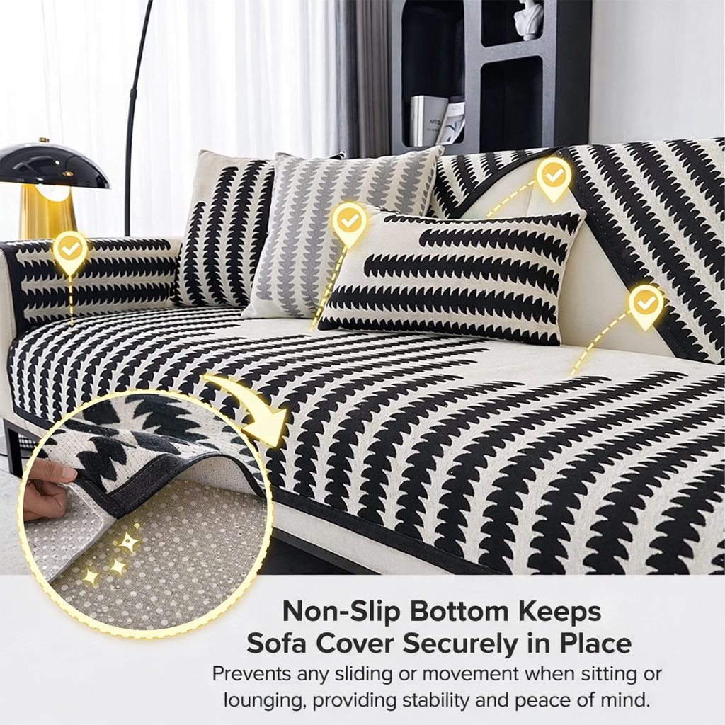 Chenille Boho Geometric Non Slip Sofa Couch Cover