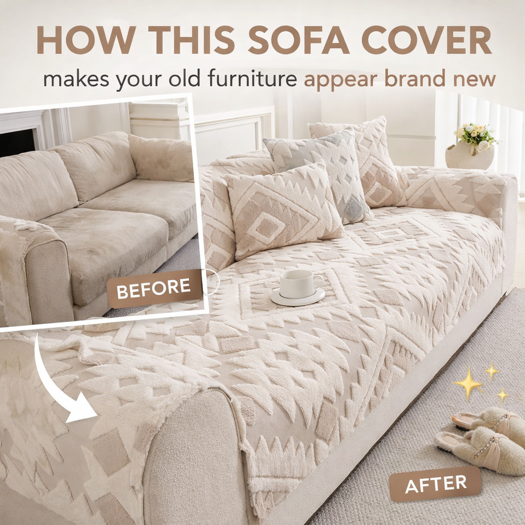 Non Slip Boho Cozy Fuzzy Couch Sofa Mat Cover