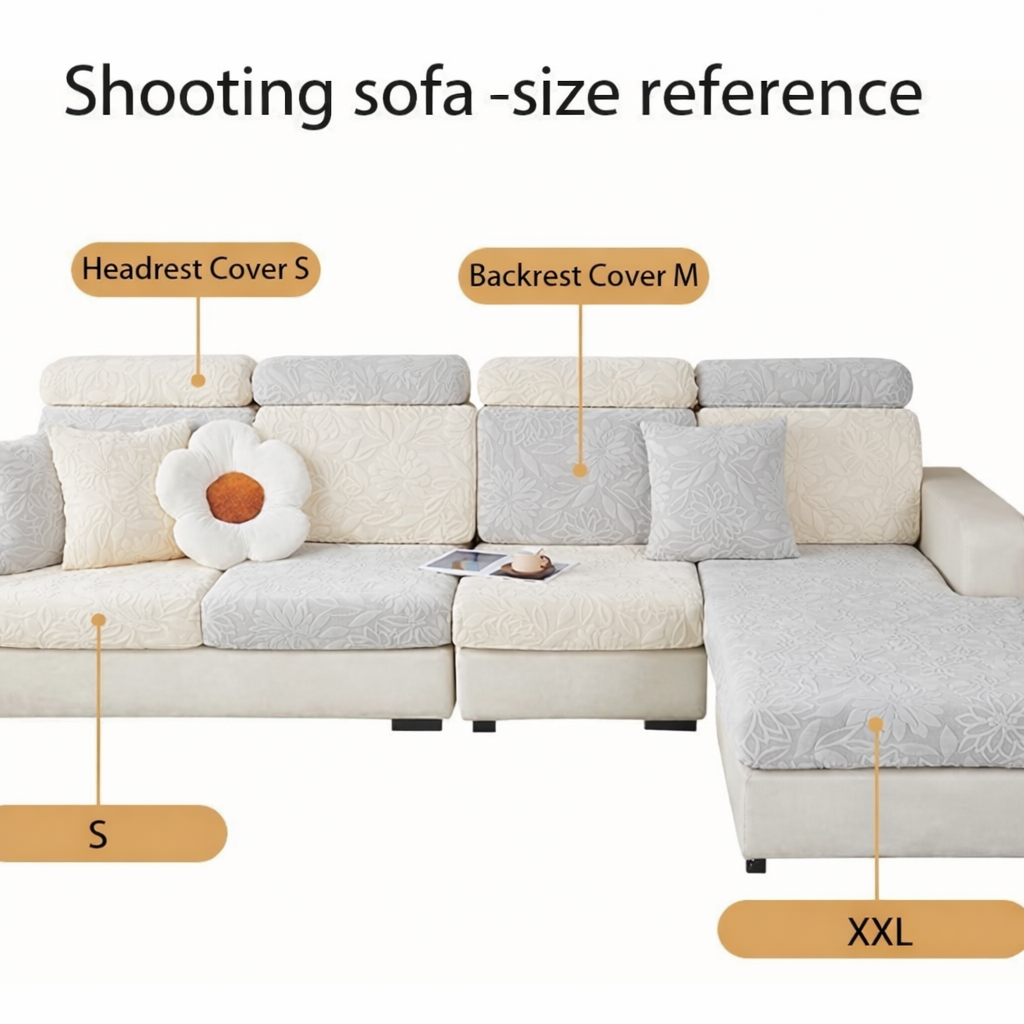 Boho Floral Cushion L Shaped Slipcover Sofa Couch Cover