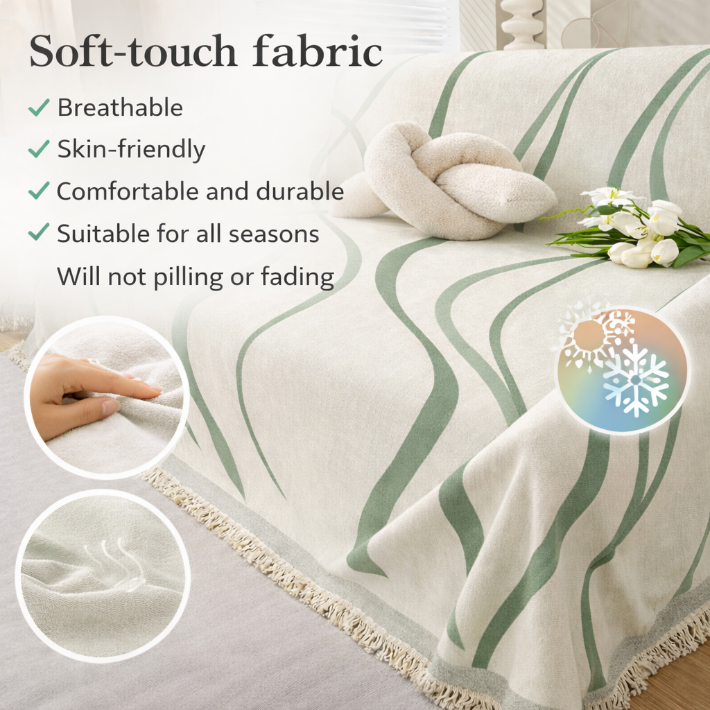 Luxury Elegant Chenille Tassels Sofa Couch Cover
