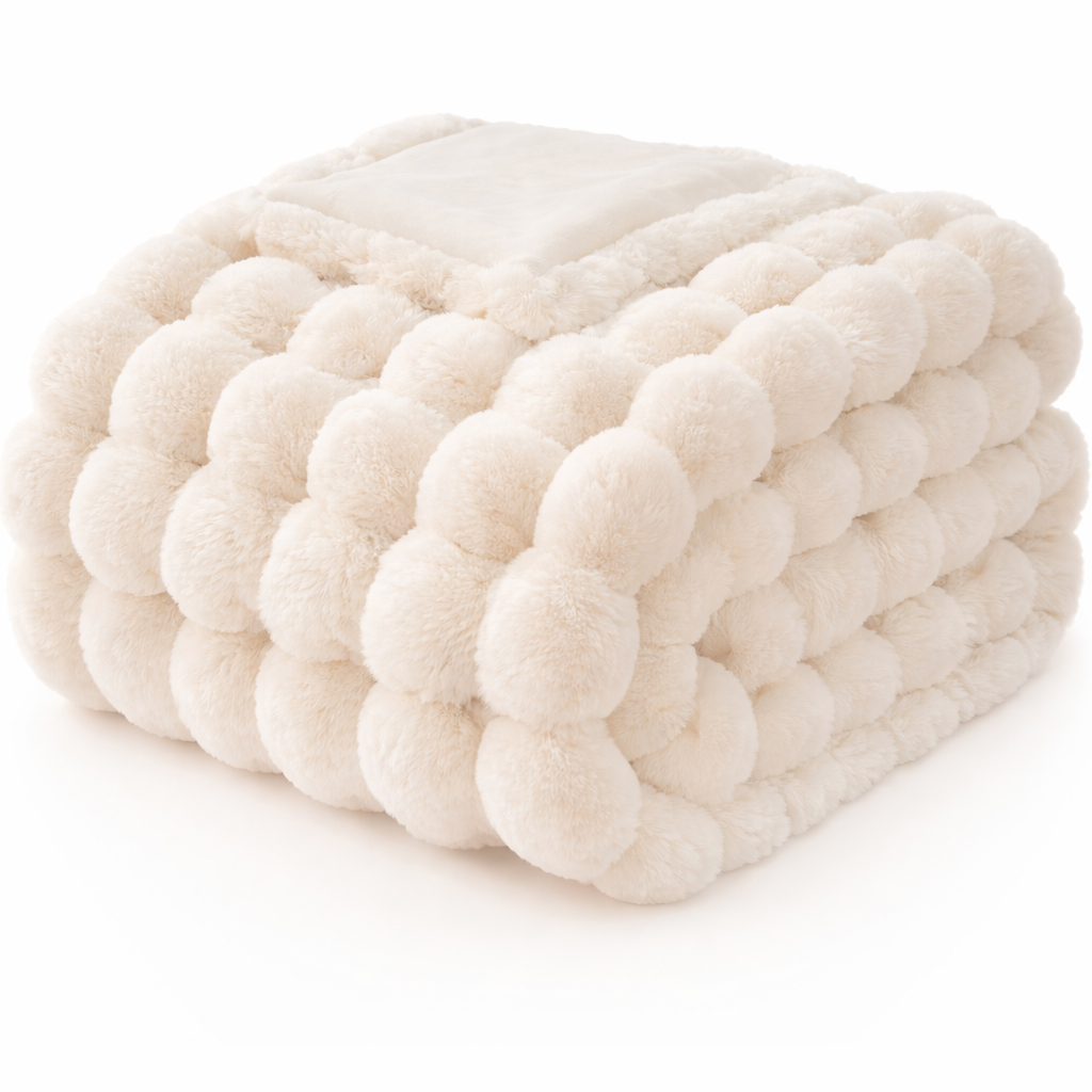 Fluffy Fleece bubble Blanket
