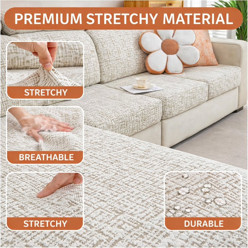 Anti-Slip Boho Cushion Sectional L Shaped Sofa Couch Cover
