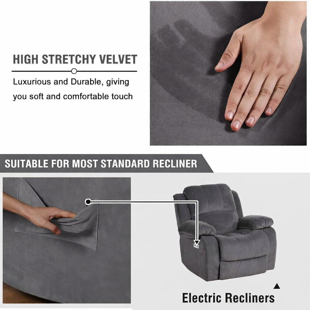 Velvet Love Seat Slipcover Recliner Cover