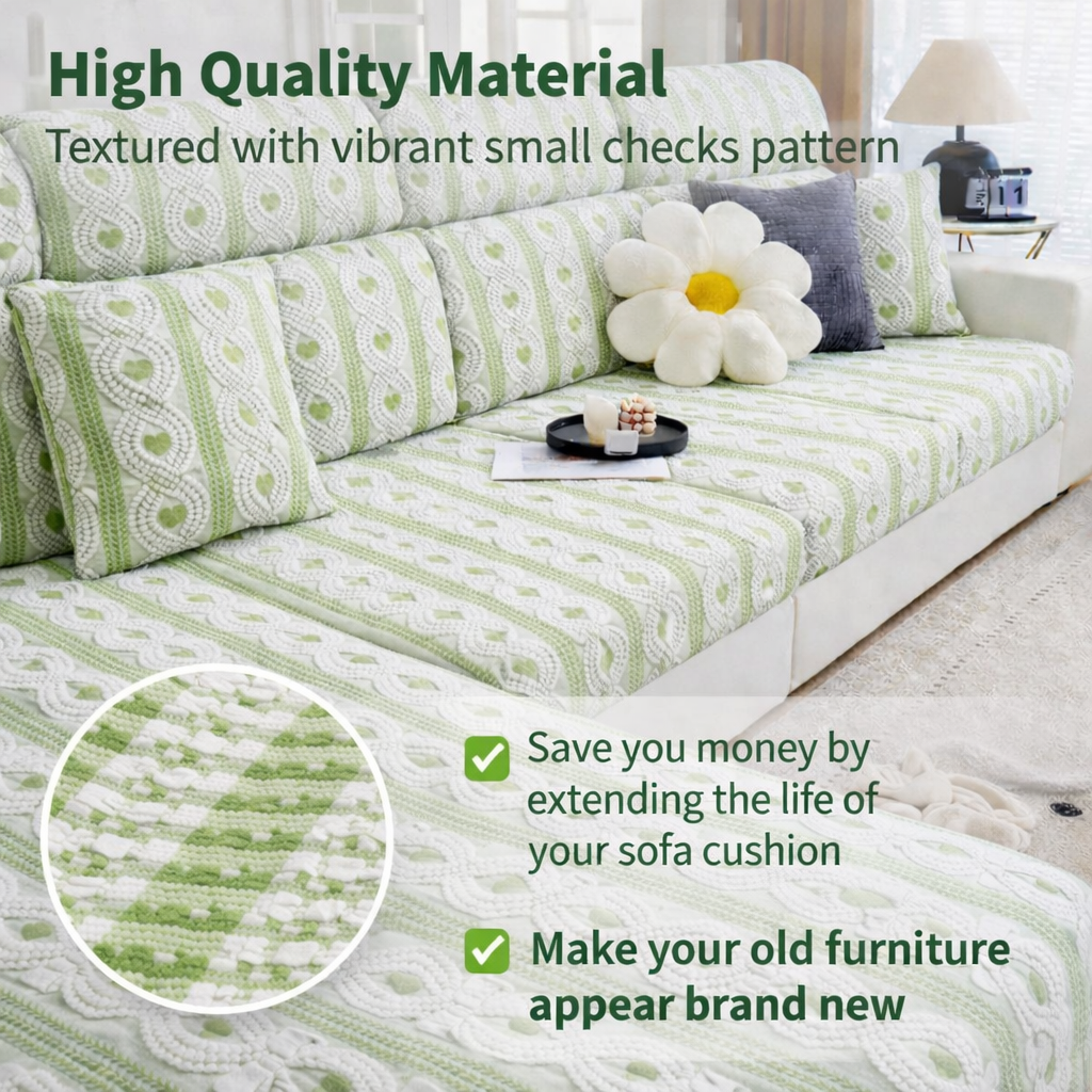 Anti-Slip Jacquard L Shaped Cushion Sofa Couch Cover