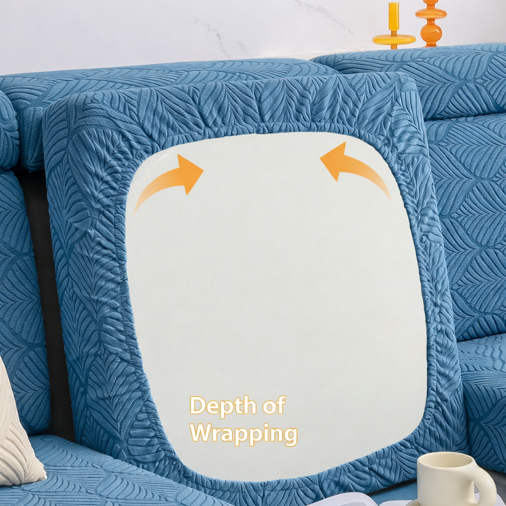 Jacquard Anti-Slip L Shaped Skirt Cushion Sofa Couch Cover