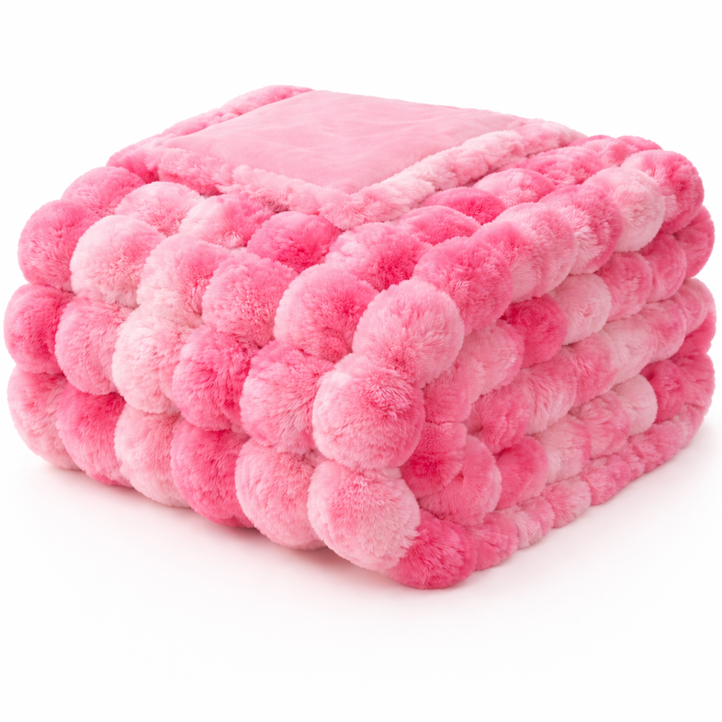Fluffy Tie-dye Fleece bubble Blanket