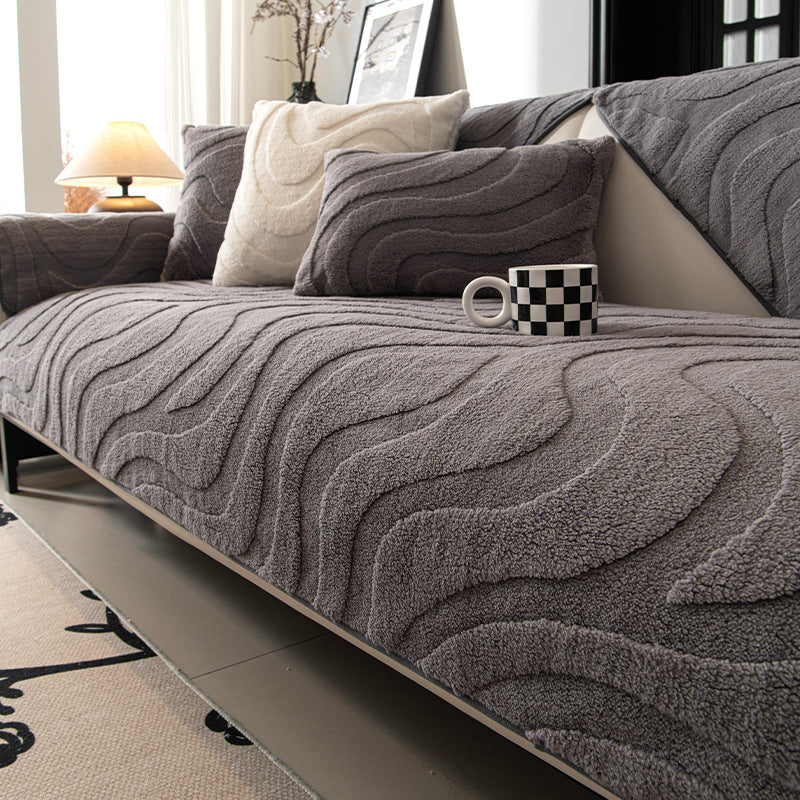 Non Slip Fuzzy Geometric Mat Couch Sofa Cover