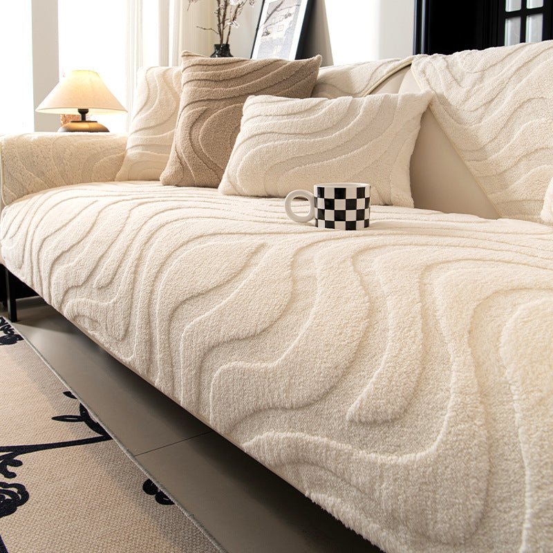 Non Slip Fuzzy Geometric Mat Couch Sofa Cover