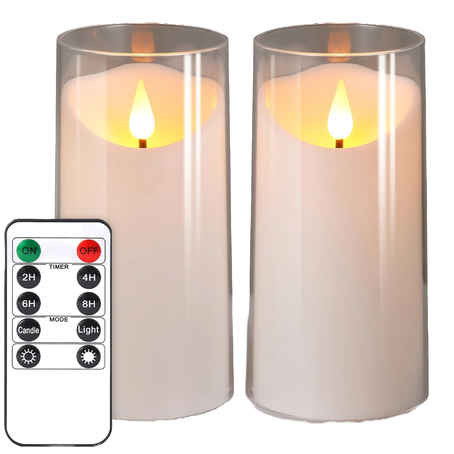 Magic Clear Glass Flameless LED Pillar Candle