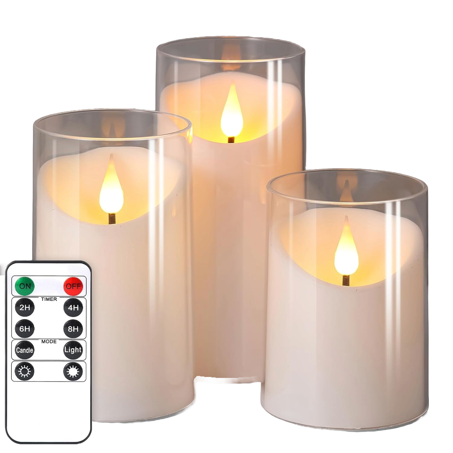 Magic Clear Glass Flameless LED Pillar Candle
